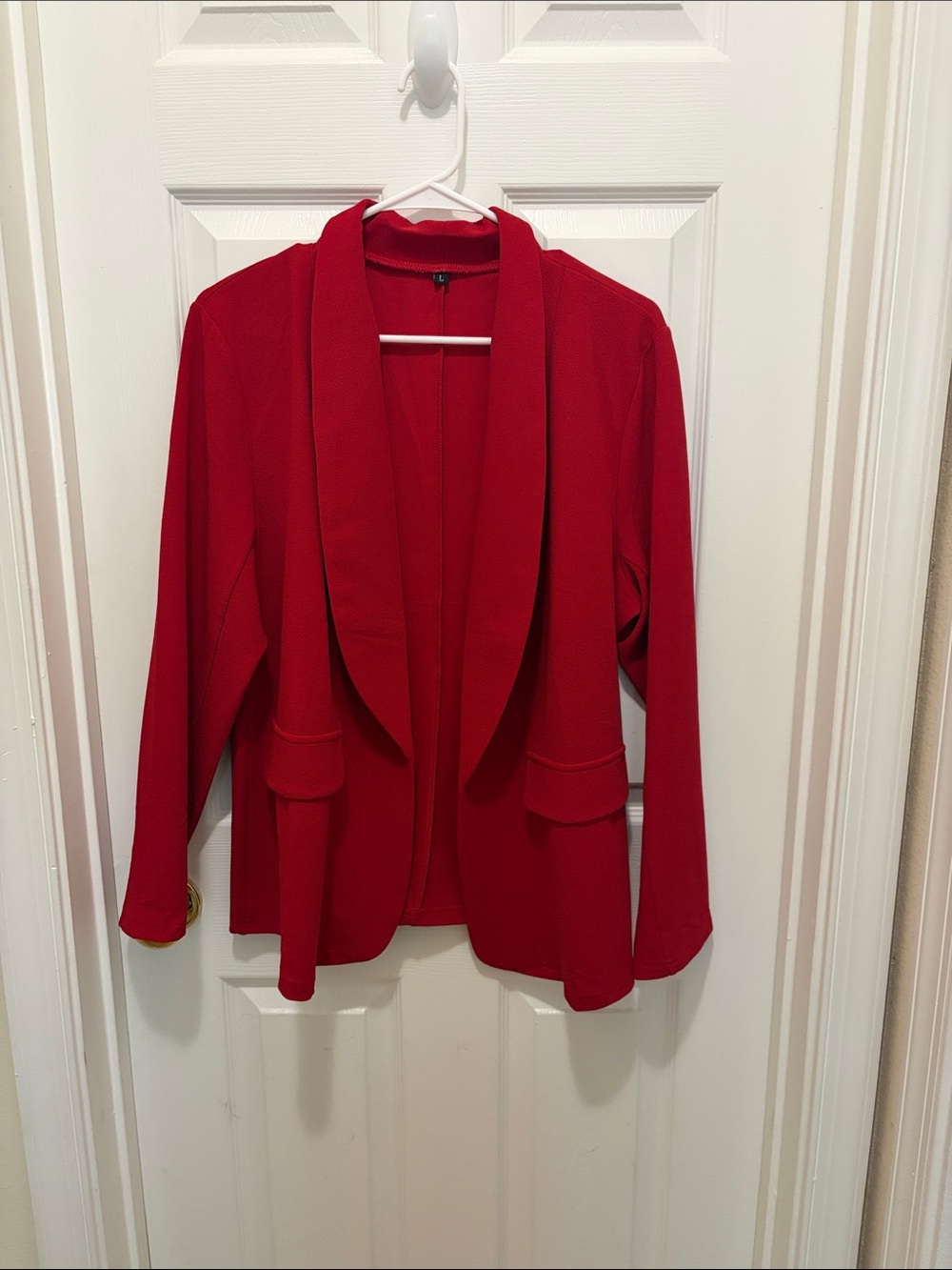 Amazon Red Open-Front Women's Blazer Jacket